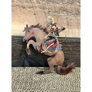 Western Cowboy Country Christmas Ornaments Riding Horse Santa Cowboy